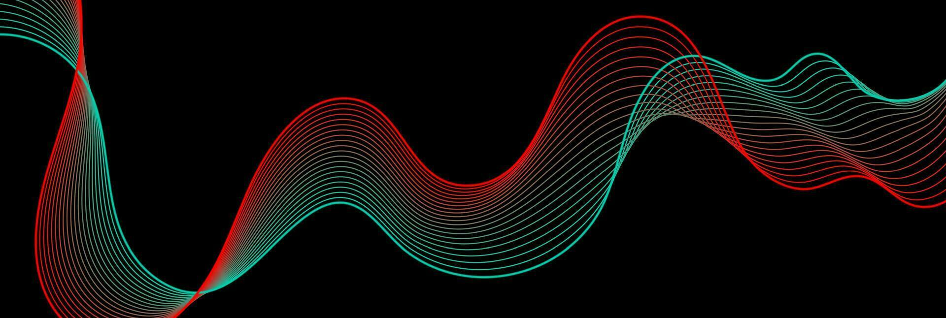 vermelho ciano abstrato néon ondas sonoras conceito fundo vetor