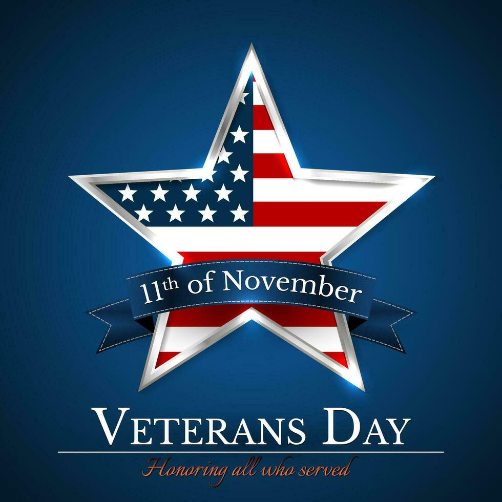 veteranos dia do EUA com Estrela dentro nacional bandeira cores americano bandeira. honrando todos quem servido. vetor ilustração