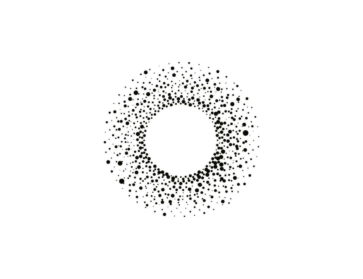 meio-tom pontos dentro círculo forma, logotipo. vetor ilustração.