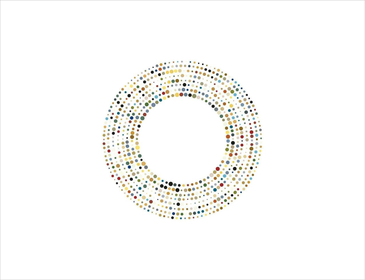 meio-tom cor pontos dentro círculo forma, logotipo. vetor ilustração.