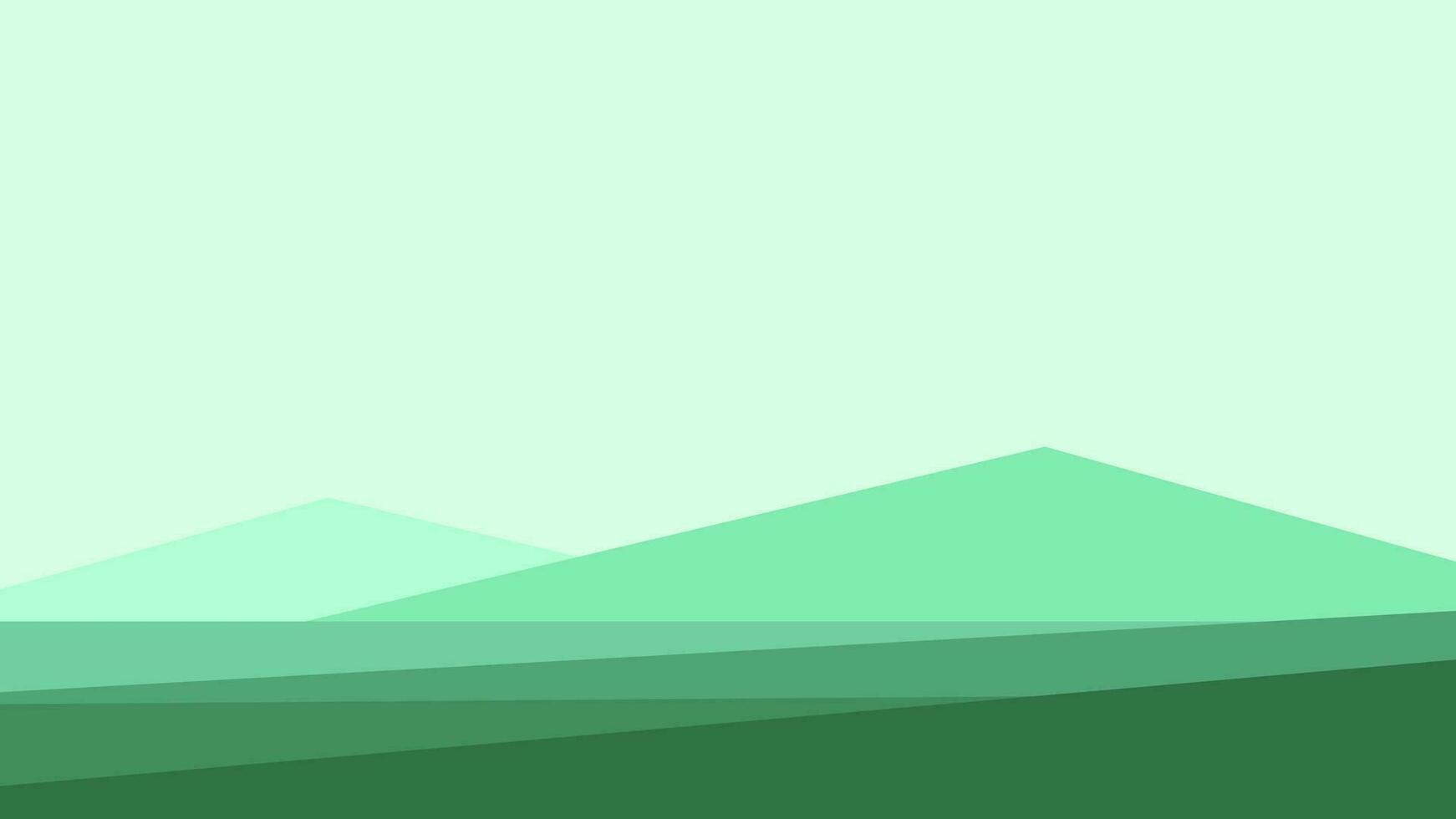 simples e minimalista verde panorama plano vetor ilustração
