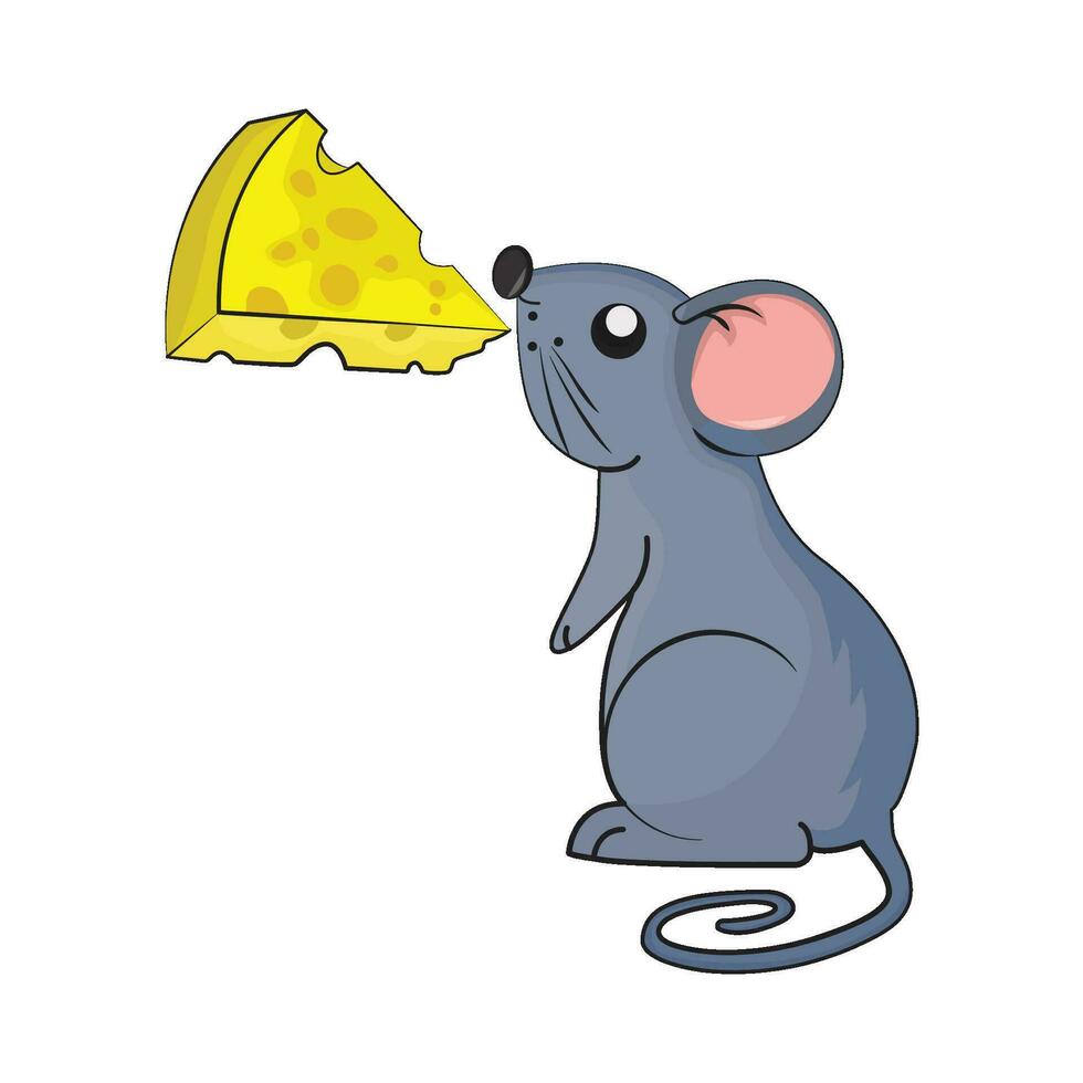 rato com queijo ilustração vetor