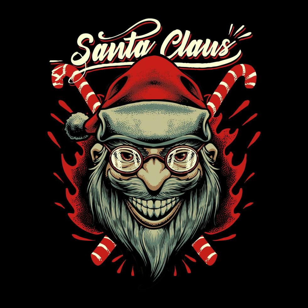 sorrir santa claus cabeça ilustração vetor