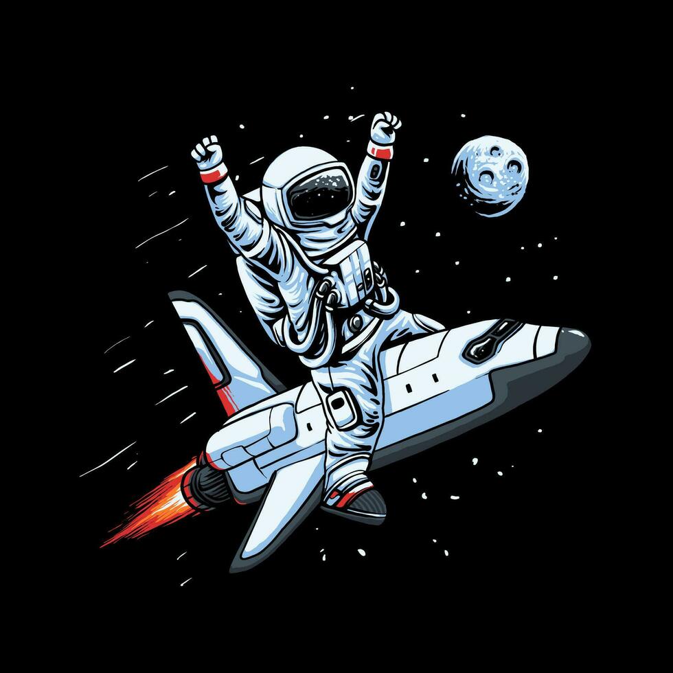 vôo nave espacial astronauta vetor ilustração