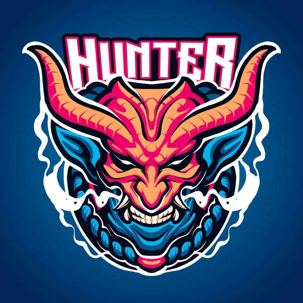 a japonês diabo esport logotipo vetor