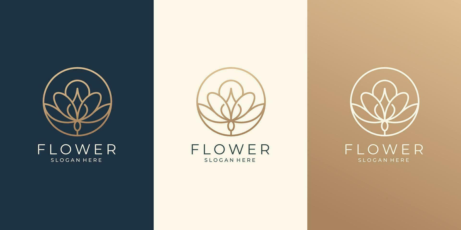 beleza flor linha arte logotipo Projeto para salão e spa vetor