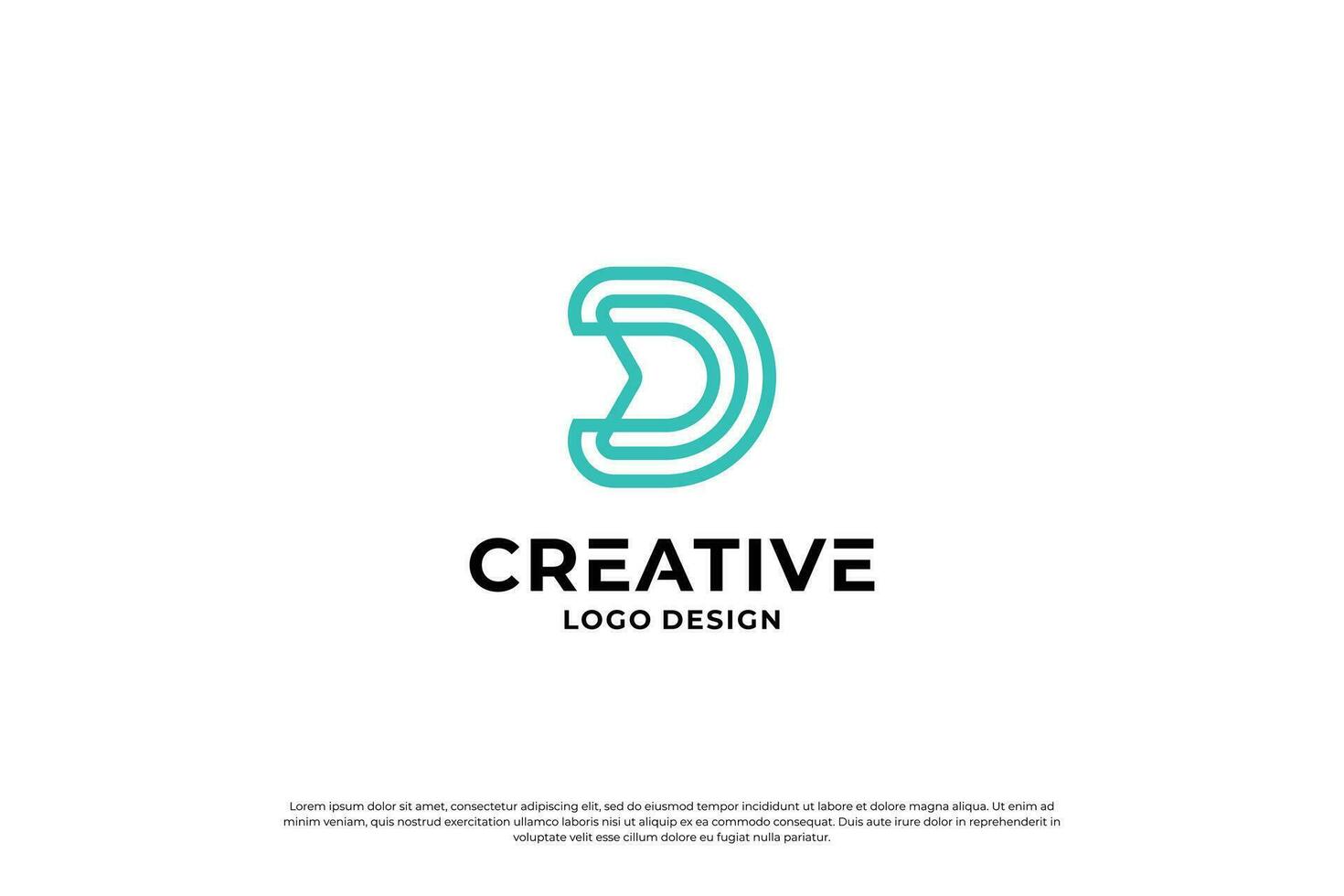 carta d logotipo Projeto vetor. inicial cartas d para logotipo marca. criativo d placa inicial carta. vetor
