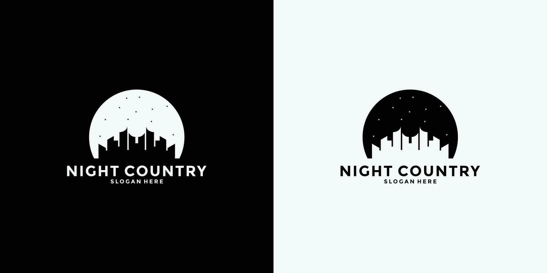 criativo noite país logotipo Projeto modelo vetor