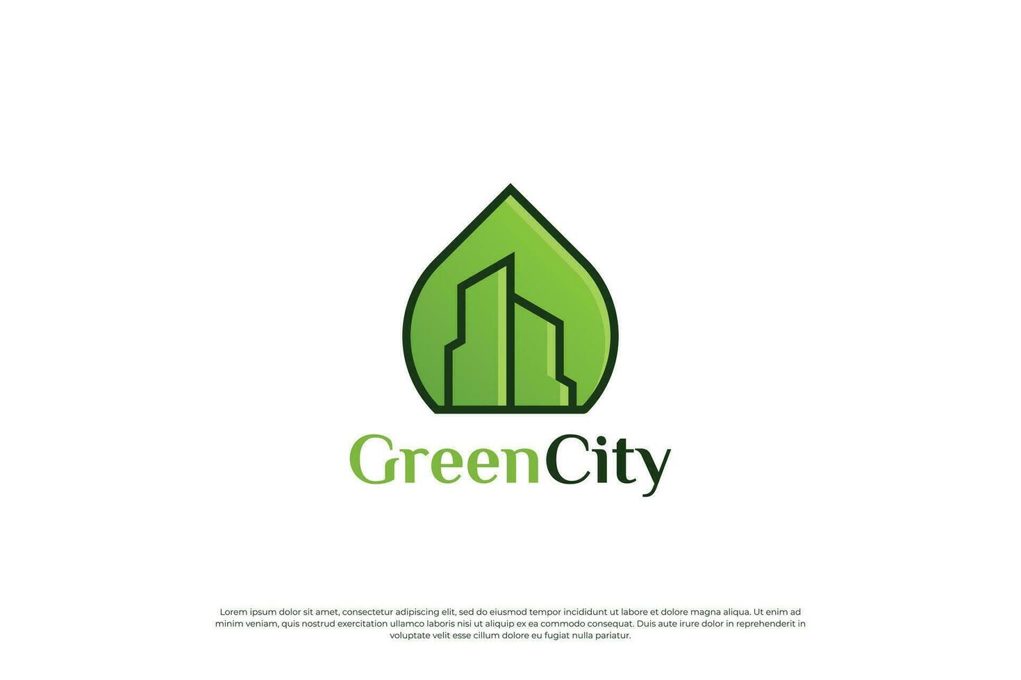 verde cidade real Estado logotipo Projeto. ambientalmente amigáveis construção logotipo conceito. vetor