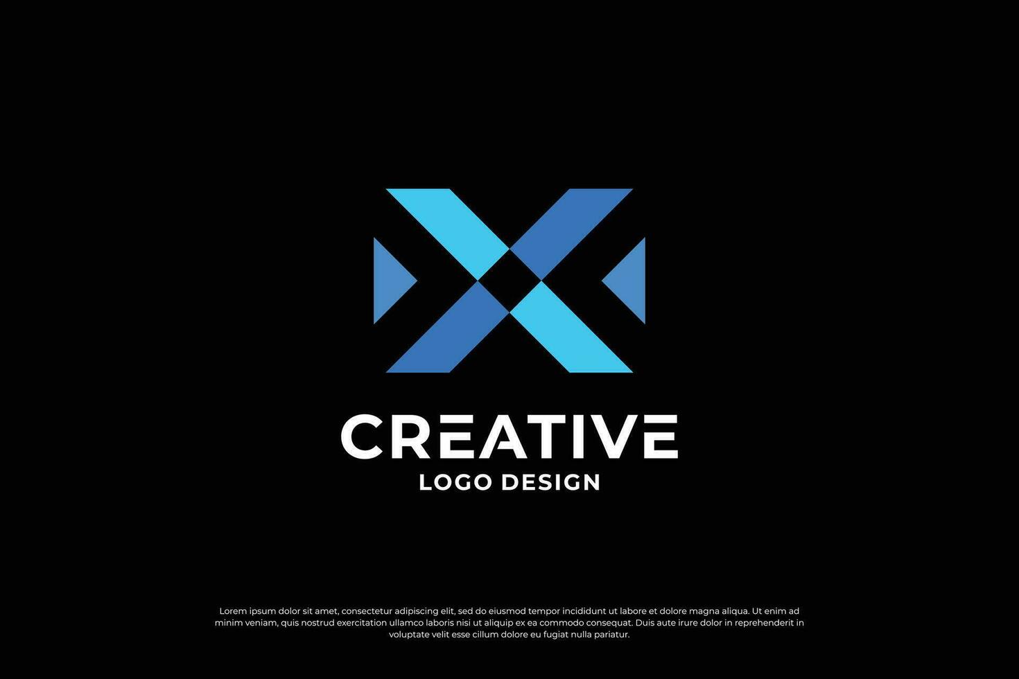 carta x logotipo Projeto modelo. inicial cartas x. criativo x símbolo. vetor