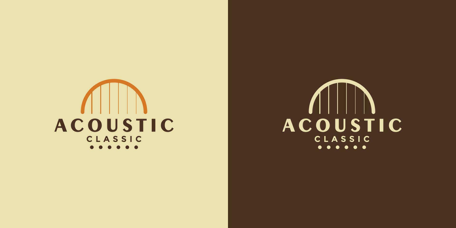 minimalista vintage retro estilo acústico guitarra logotipo vetor