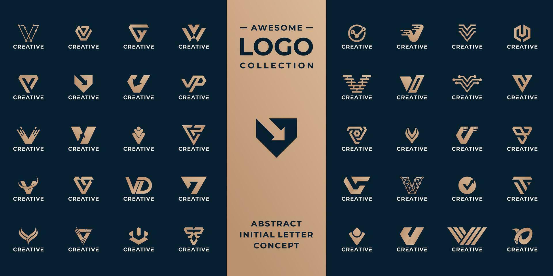 coleção do inicial carta v logotipo Projeto modelo. vetor