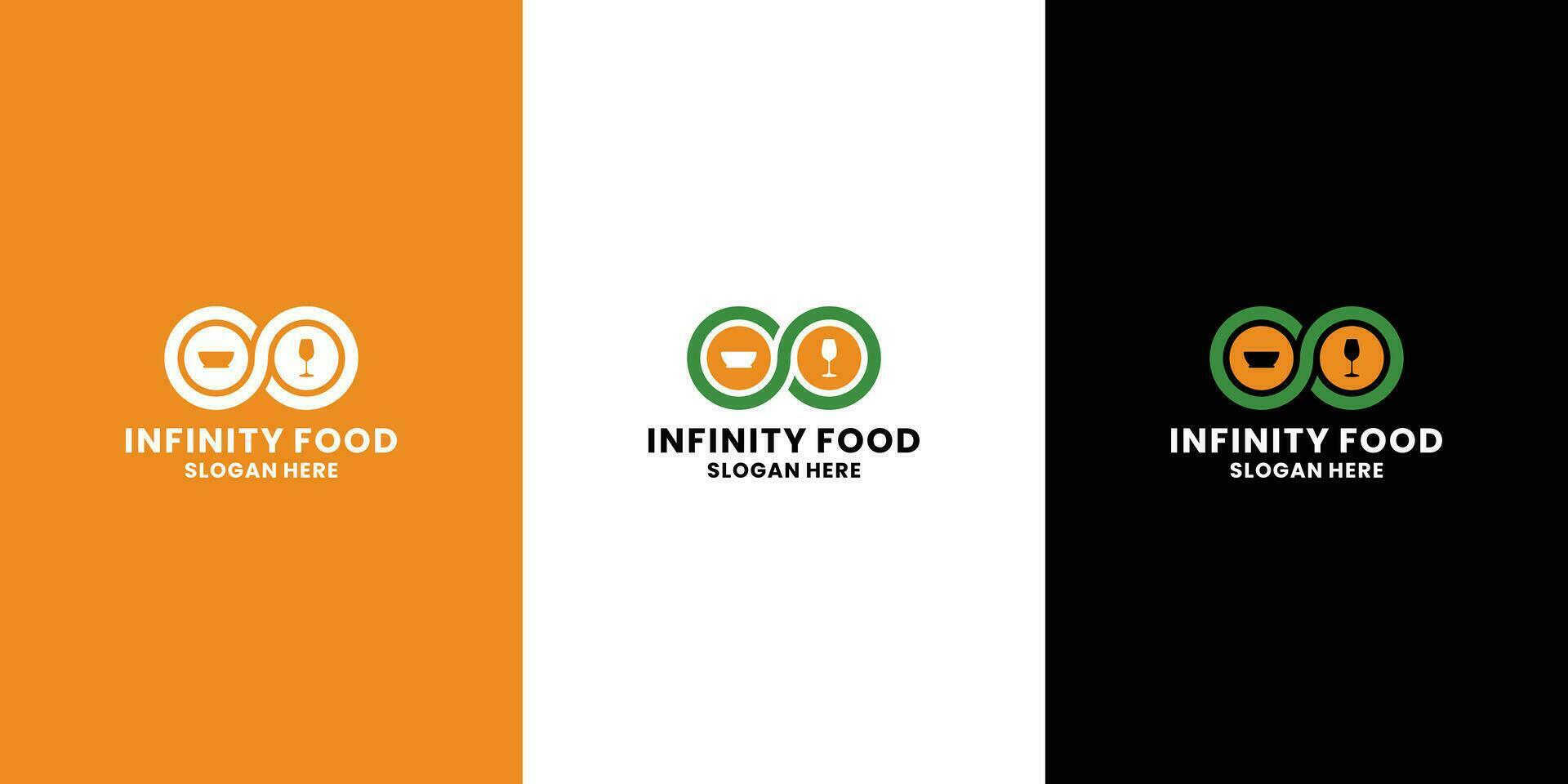 criativo infinidade Comida restaurante logotipo Projeto inspiração com Comida elemento vetor