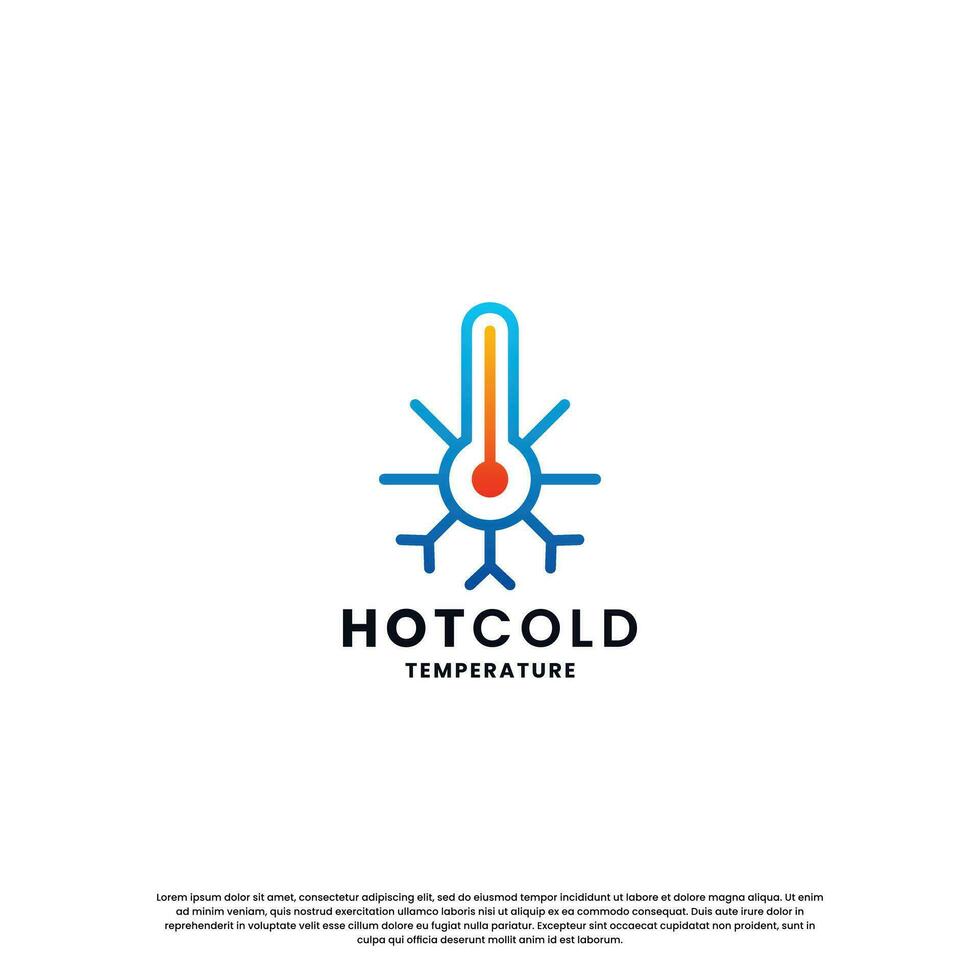 quente e frio logotipo Projeto para temperatura. neve e chama ícone combinação vetor