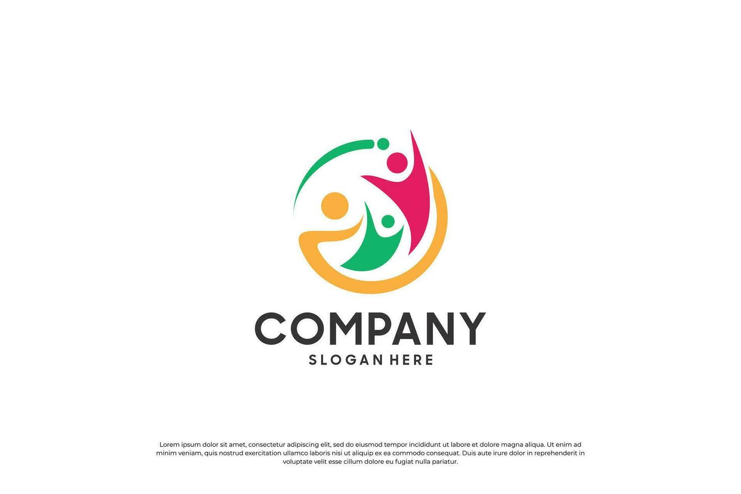 humano comunidade logotipo Projeto modelo. vetor