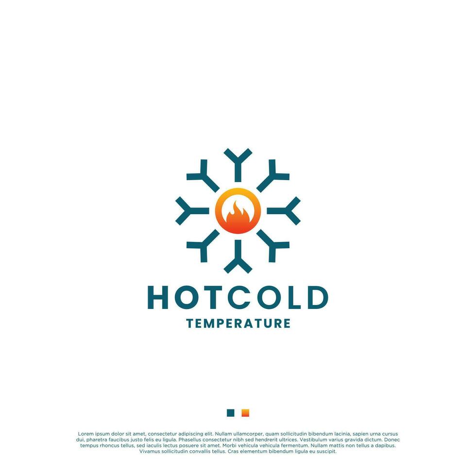 quente e frio símbolo logotipo ícone. temperatura ícone logotipo vetor