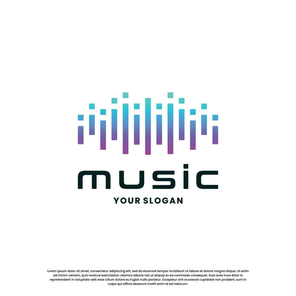 pulso música logotipo Projeto. equalizador ícone logotipo música inspiração vetor