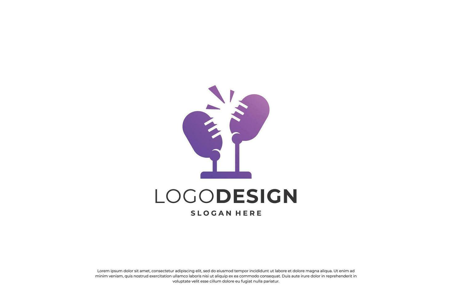 podcast logotipo Projeto modelo. transmissão logotipo vetor. vetor