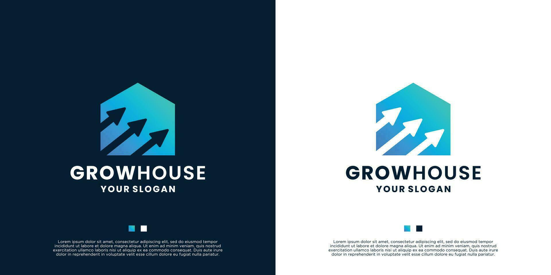 crescimento casa o negócio logotipo Projeto com gradiente cor vetor