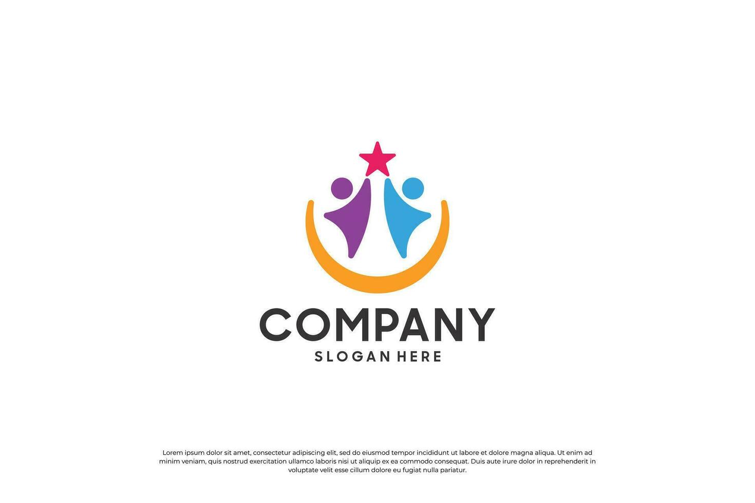 sucesso humano comunidade, abstrato pessoas unidade logotipo Projeto. vetor