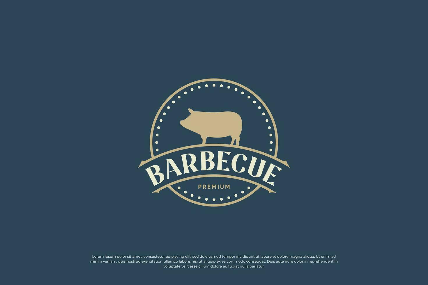 churrasco, bife casa restaurante logotipo Projeto. vintage emblema, rótulo, crachá modelo. vetor