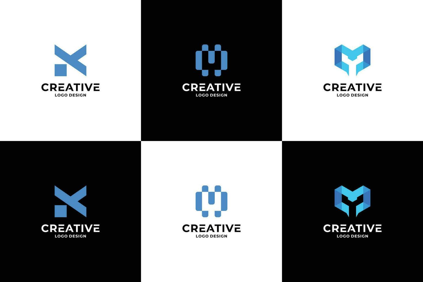 conjunto do criativo inicial carta m logotipo Projeto. vetor