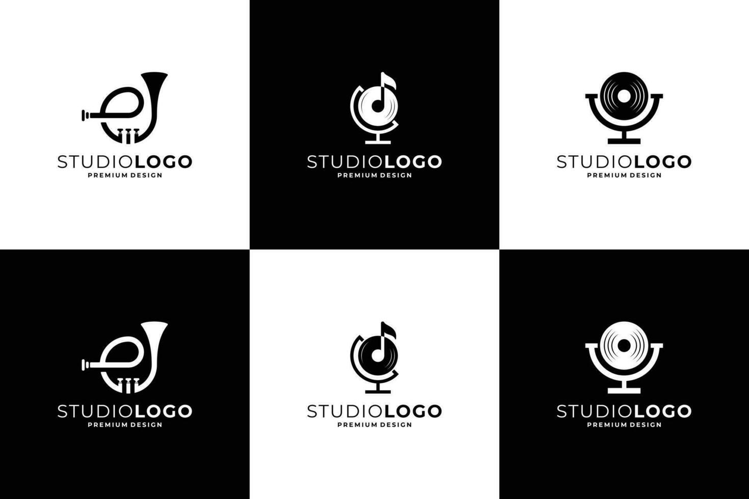 conjunto do música logotipo Projeto inspiração, ícone música, símbolo música modelo. vetor