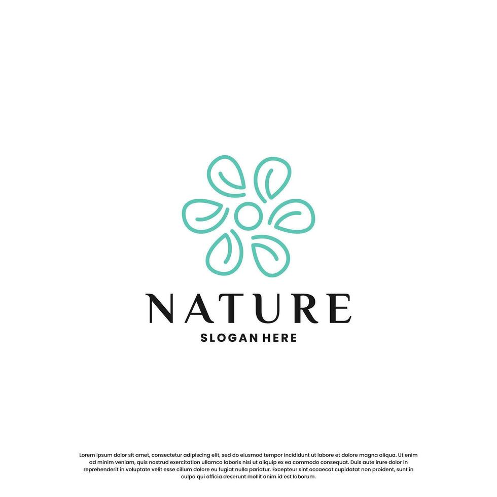 beleza natureza logotipo Projeto com flor e plantar elemento. vetor