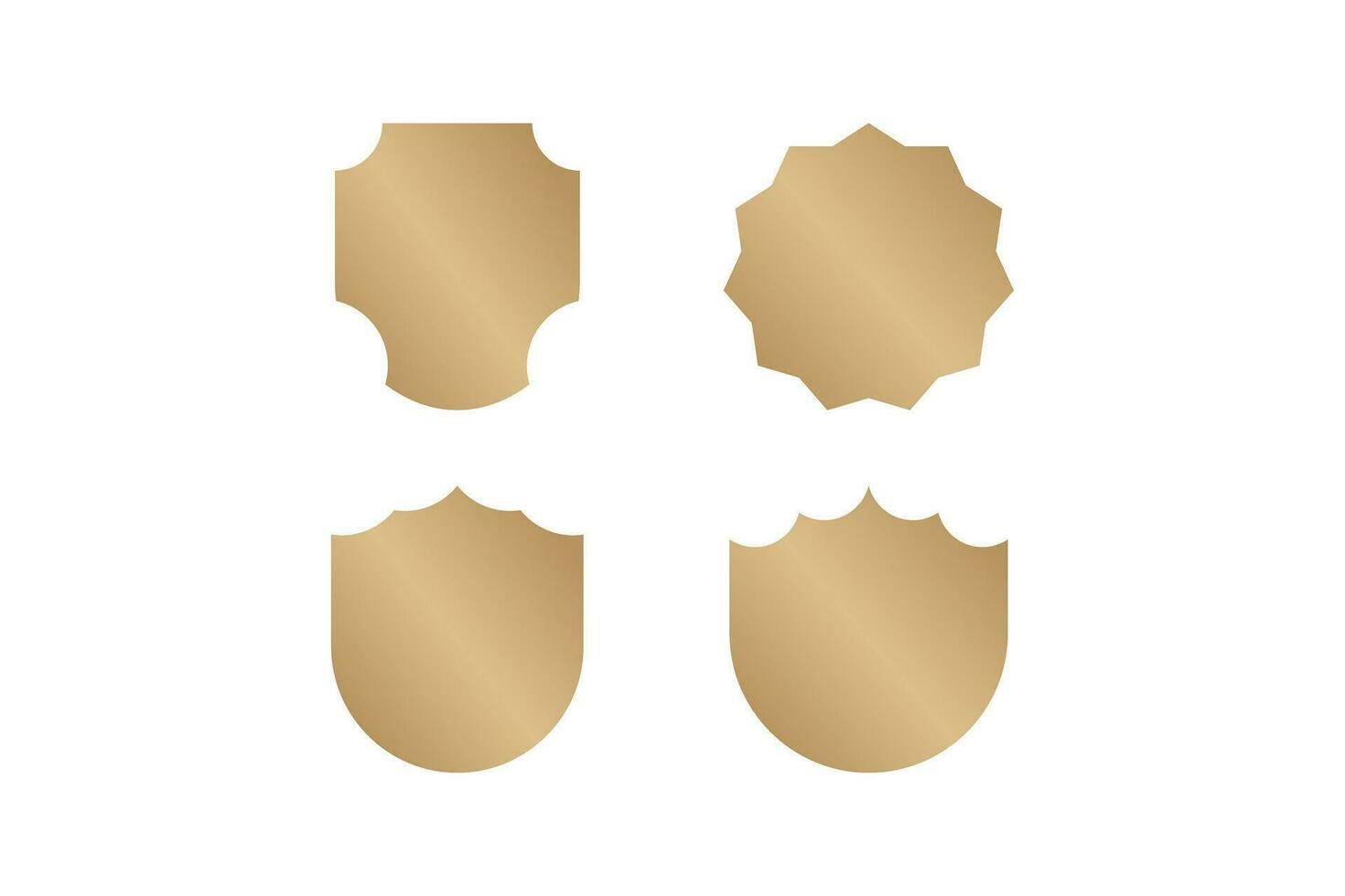 conjunto do dourado forma do distintivo, rótulo, emblema. vetor