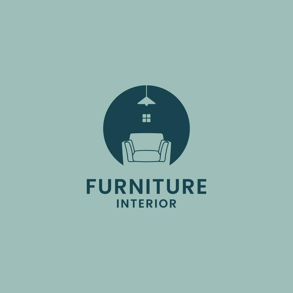 minimalista mobília logotipo Projeto. sofá logotipo casa interior mobília vetor