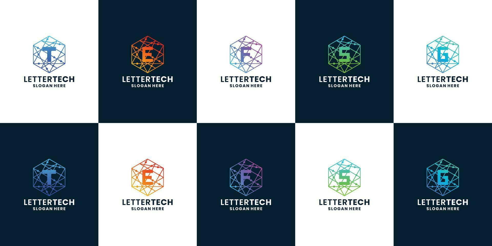 carta uma para z logotipo coleção tecnologia estilo. carta tecnologia logotipo com gradiente cor vetor