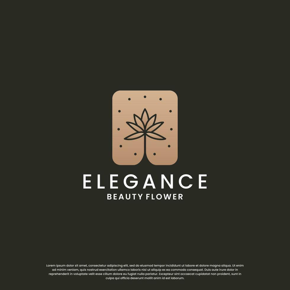 luxo rosa flor logotipo Projeto com dourado cor para butique, Cosmético e beleza produtos vetor