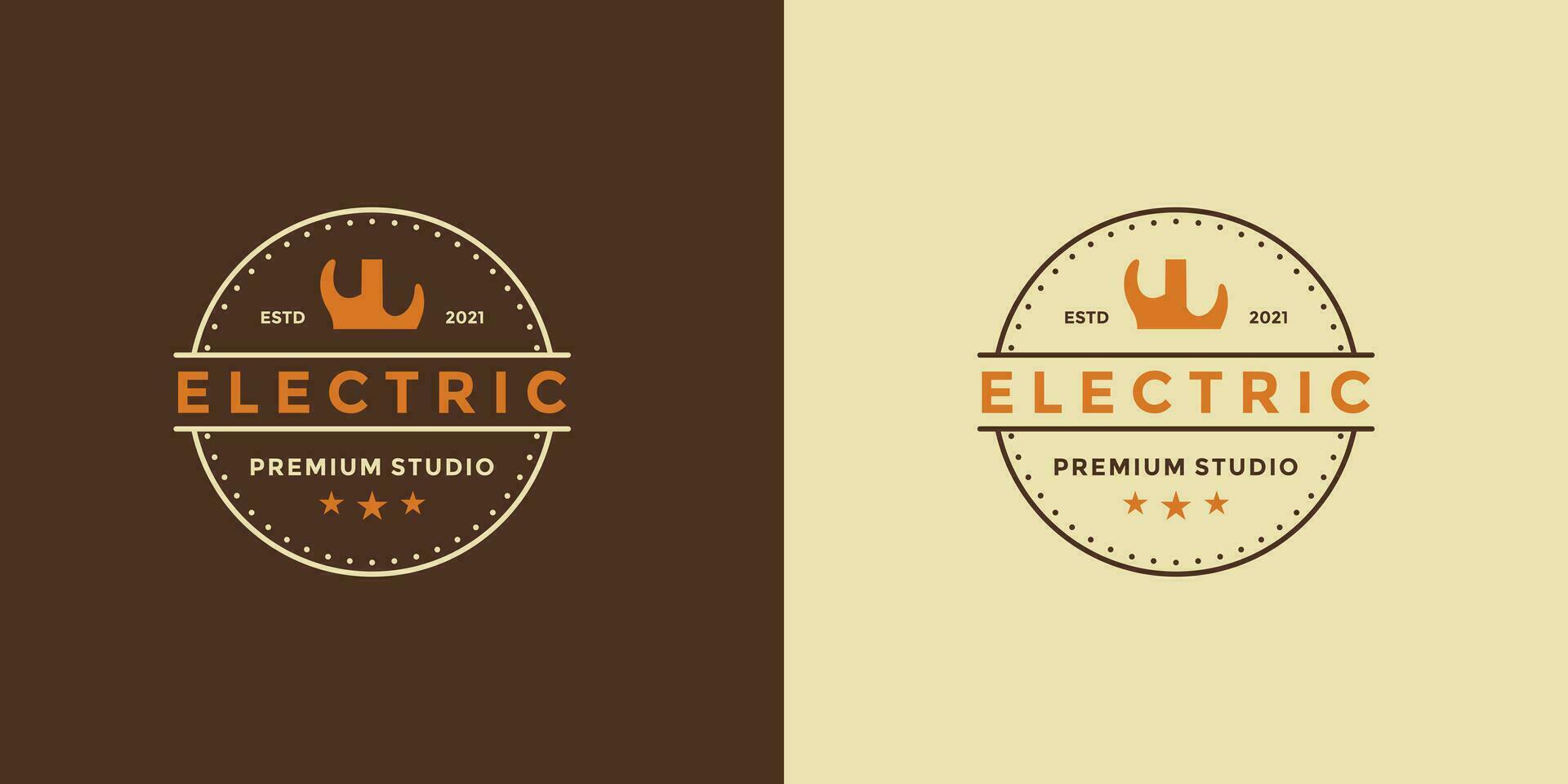 guitarra elétrico logotipo Projeto vintage chiqueiro idéia para seu o negócio estúdio ou seu comunidade vetor