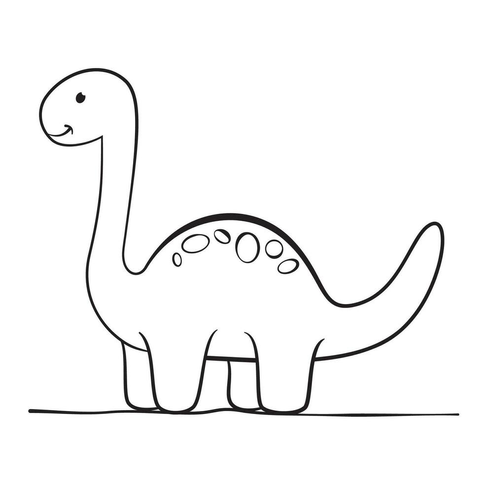 fofa dinossauro para crianças desenhando livro vetor