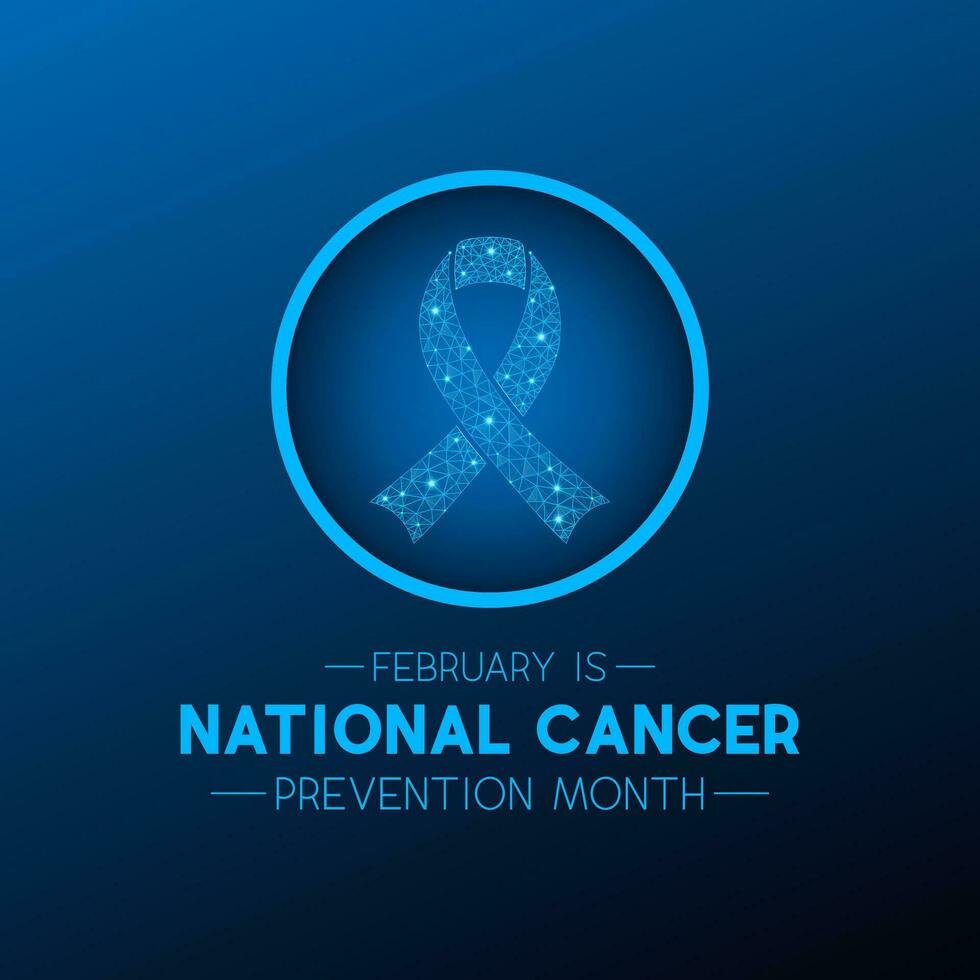 nacional Câncer prevenção mês é observado cada ano dentro fevereiro. fevereiro é nacional Câncer consciência mês. vetor modelo para bandeira, cumprimento cartão, poster com fundo.