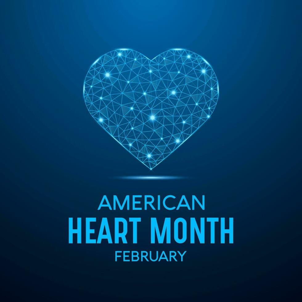 americano coração mês é observado cada ano dentro fevereiro. fevereiro é americano coração mês. vetor modelo para bandeira, cumprimento cartão, poster com fundo. vetor ilustração.