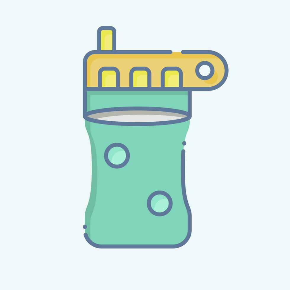 ícone reutilizável garrafa. relacionado para plástico poluição símbolo. rabisco estilo. simples Projeto editável. simples ilustração vetor