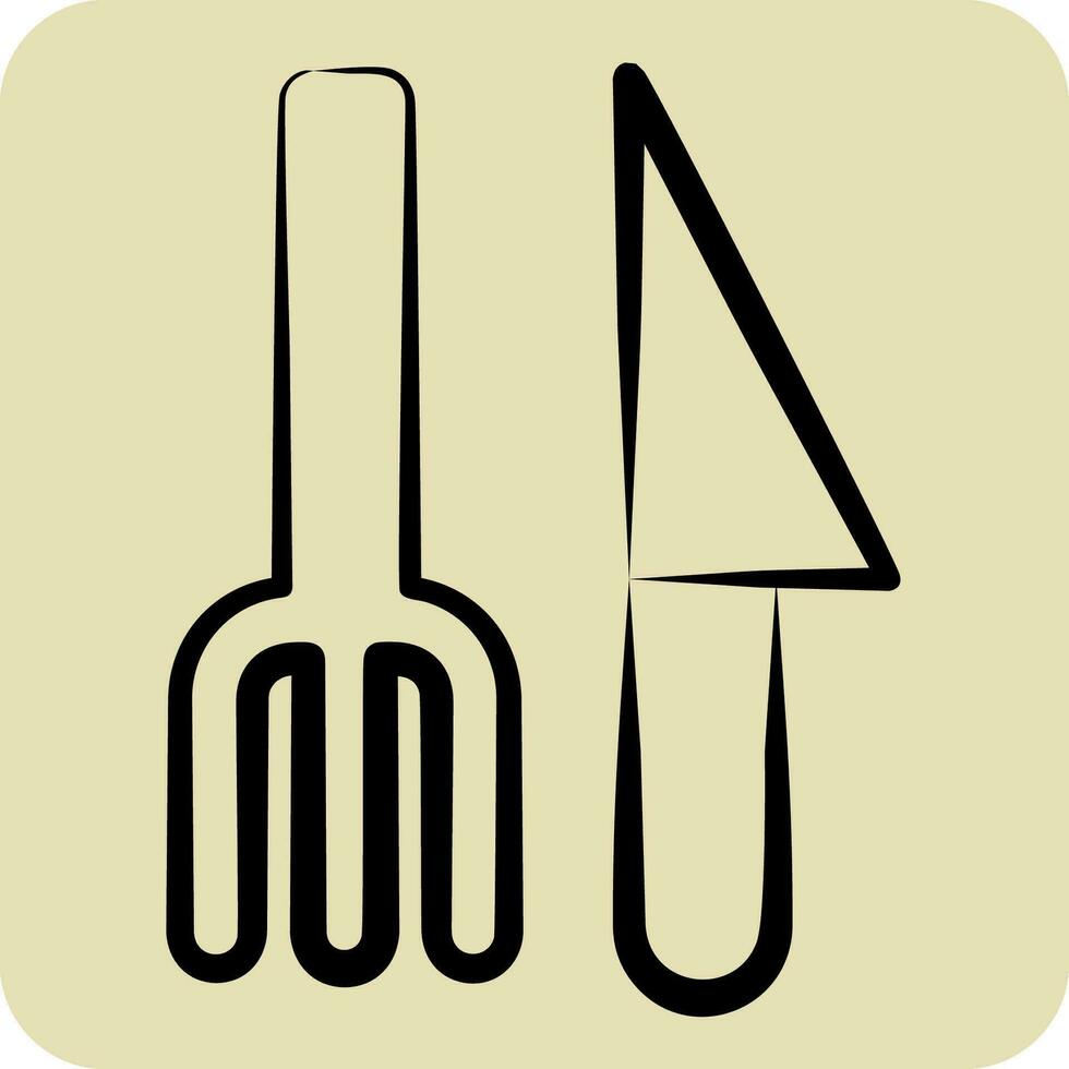 ícone talheres. relacionado para plástico poluição símbolo. mão desenhado estilo. simples Projeto editável. simples ilustração vetor