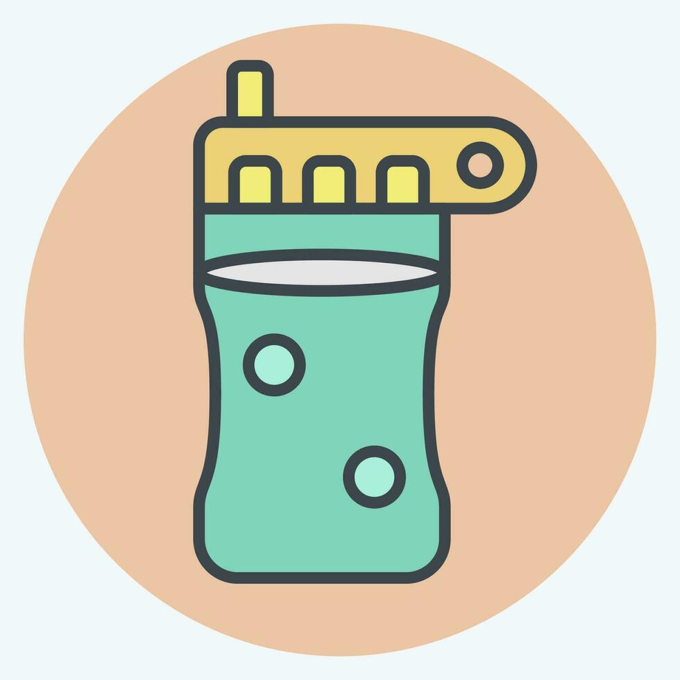 ícone reutilizável garrafa. relacionado para plástico poluição símbolo. cor companheiro estilo. simples Projeto editável. simples ilustração vetor