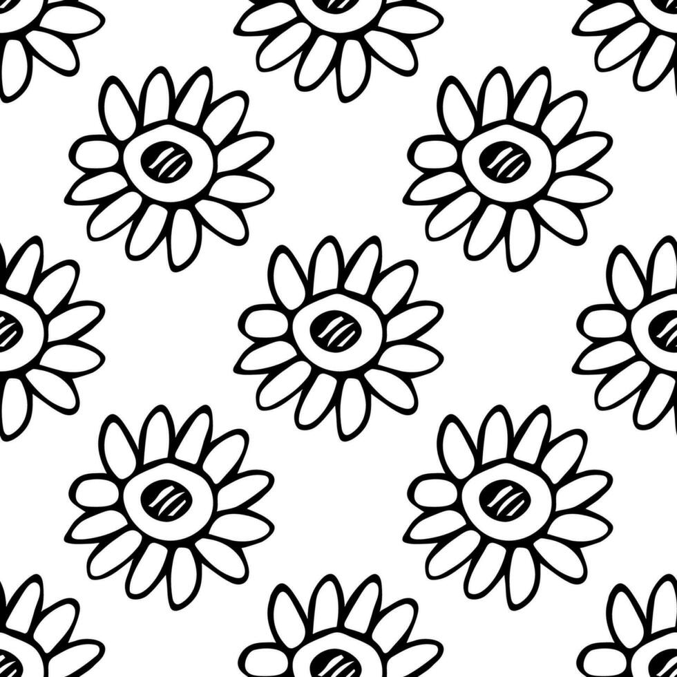 verão desatado padronizar com flores rabisco para decorativo imprimir, invólucro papel, cumprimento cartões, papel de parede e tecido vetor