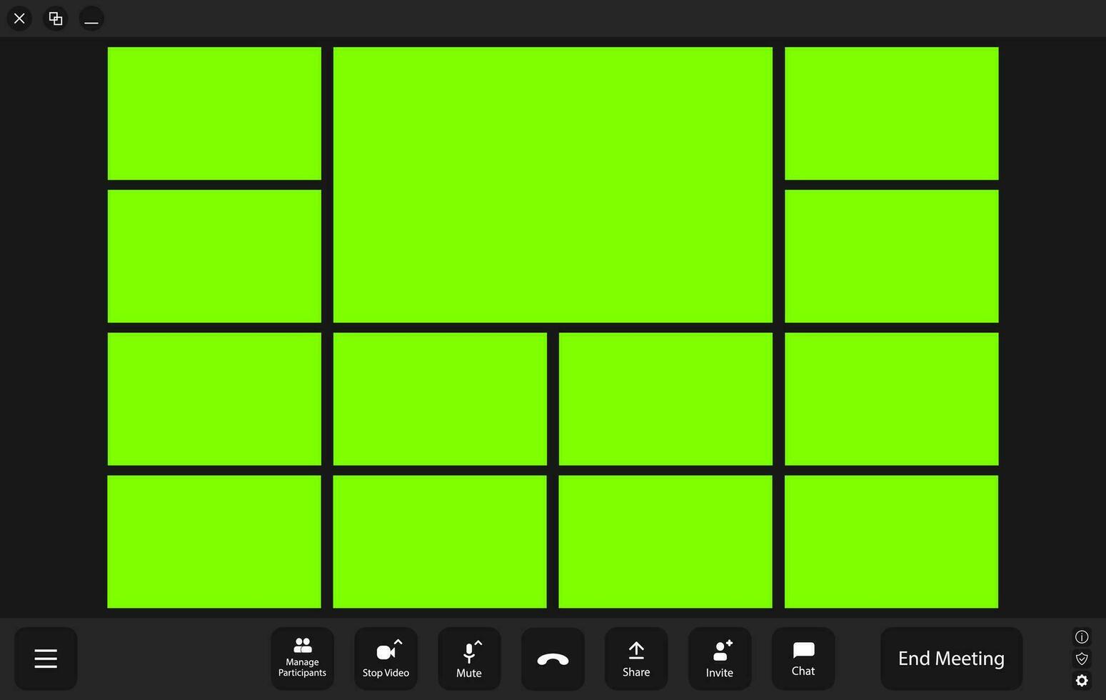 vídeo conferência ui para telefone, Área de Trabalho ou computador portátil. vídeo ligar janela overlay. chromakey janelas para 13 Comercial vetor