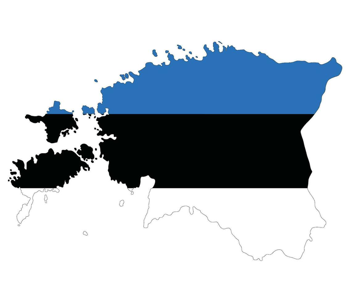 Estônia mapa. mapa do Estônia com estoniano bandeira vetor