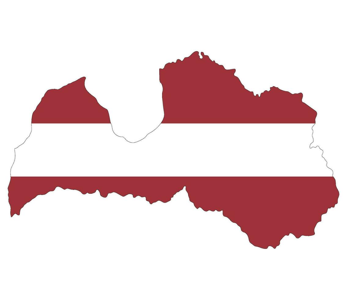 Letônia mapa. mapa do Letônia com Letônia bandeira vetor