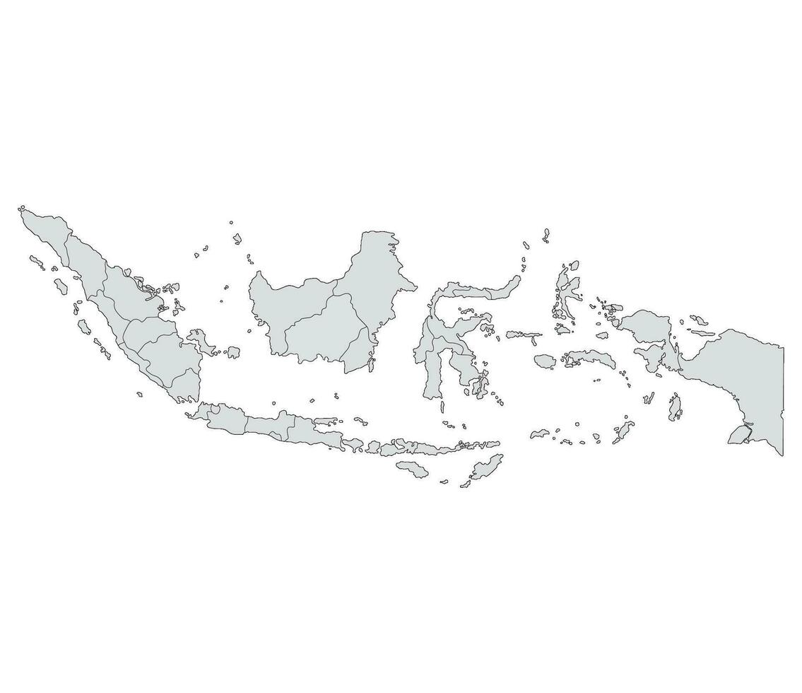 Indonésia mapa. mapa do Indonésia dentro administrativo províncias dentro cinzento cor vetor