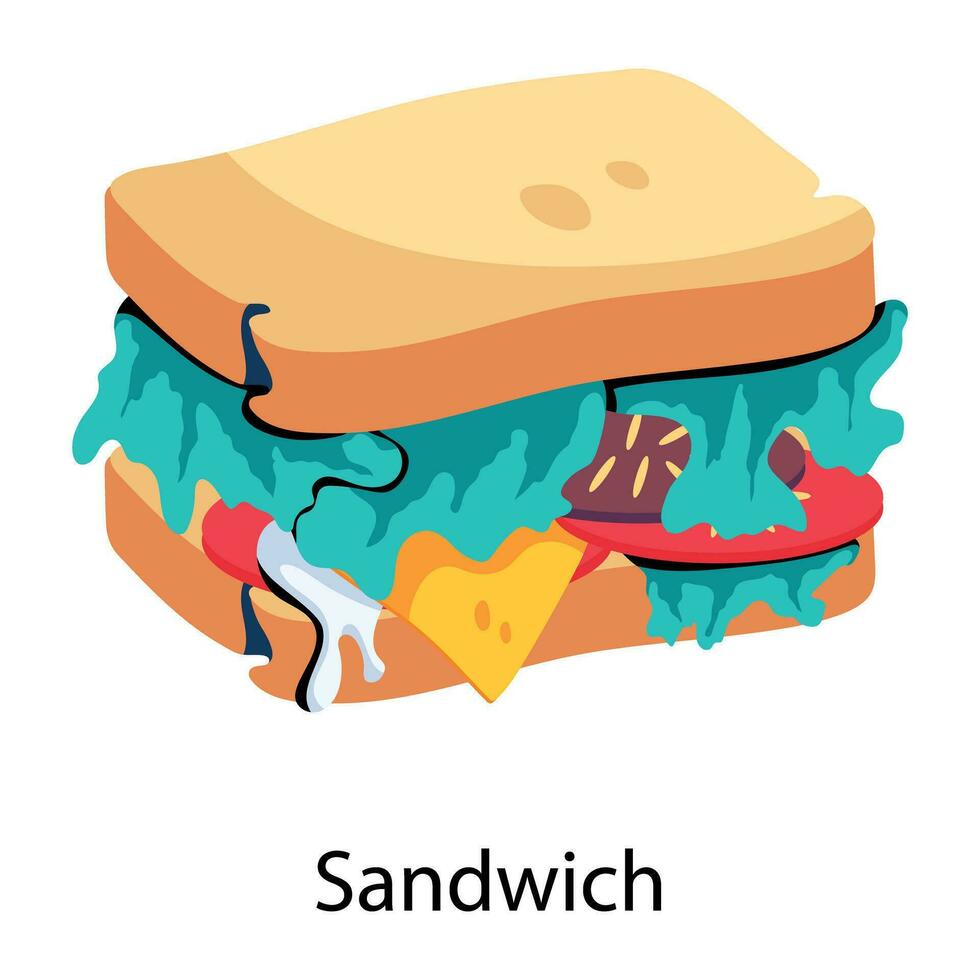 conceitos de sanduíche da moda vetor