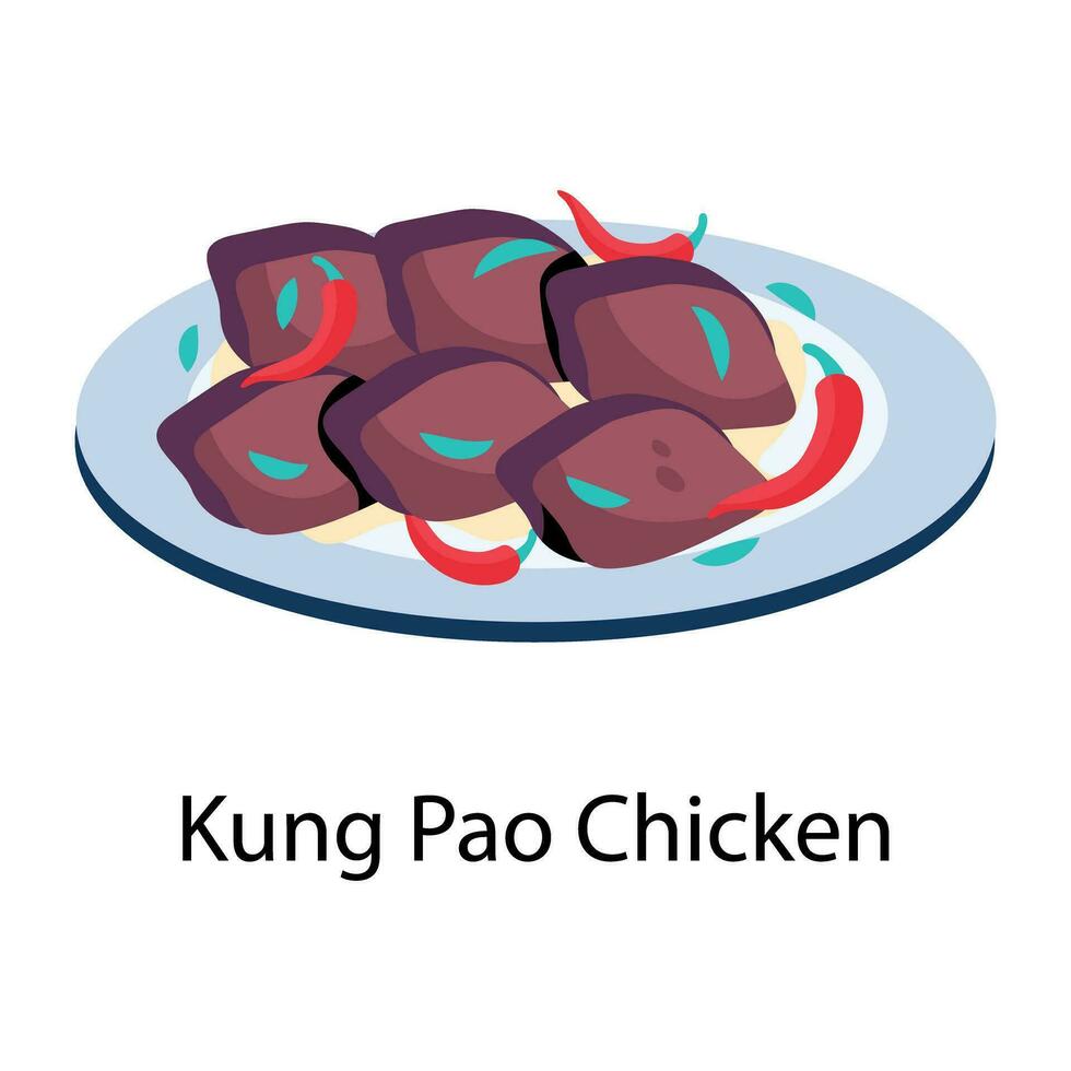 frango kung pao vetor