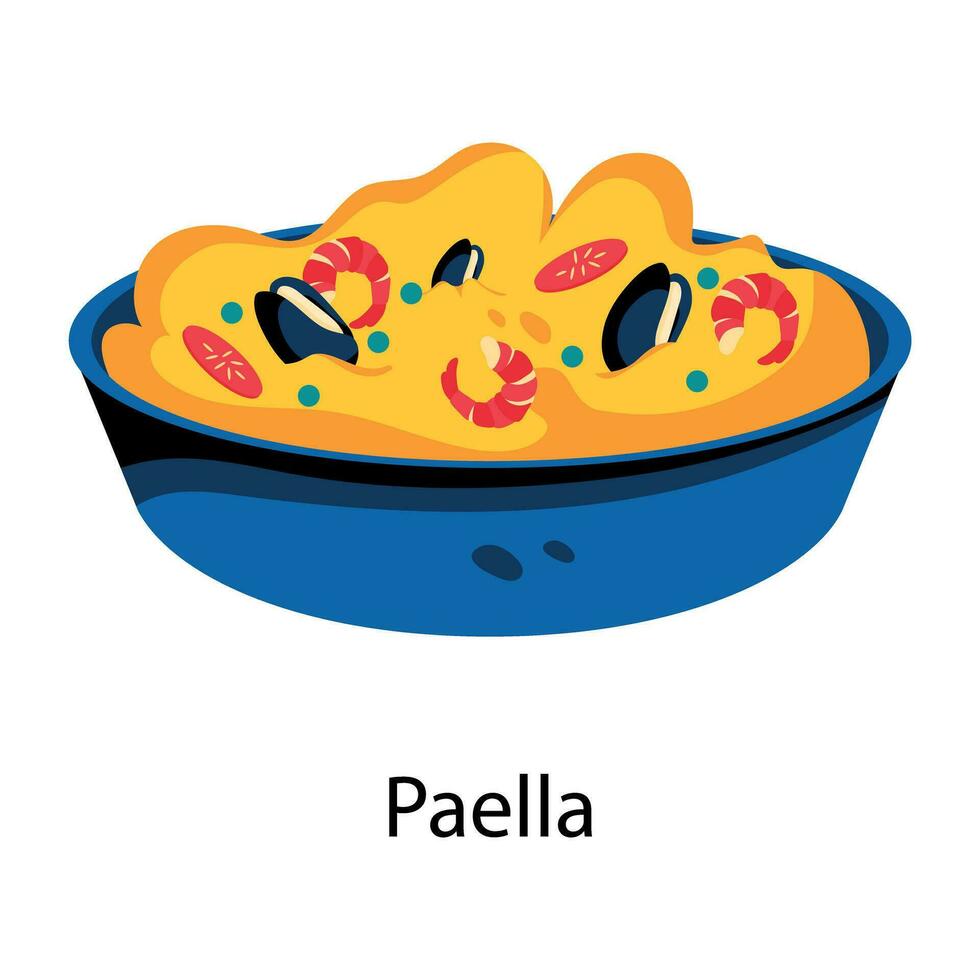 na moda paella conceitos vetor