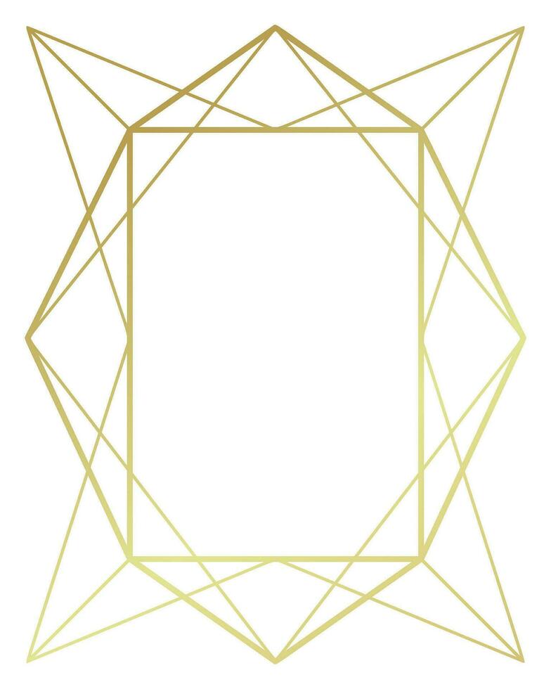 luxo dourado geométrico forma quadro, Armação ilustração. vetor