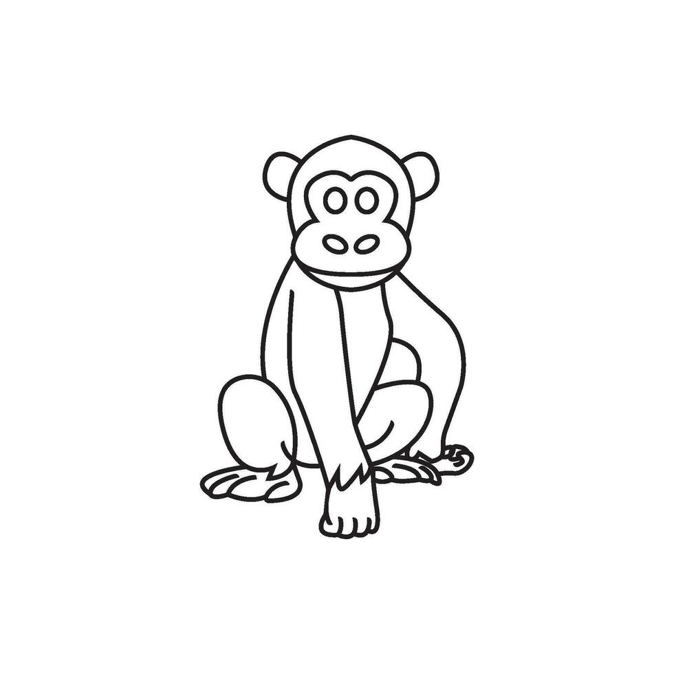 macaco logotipo vetor ícone simples ilustração Projeto