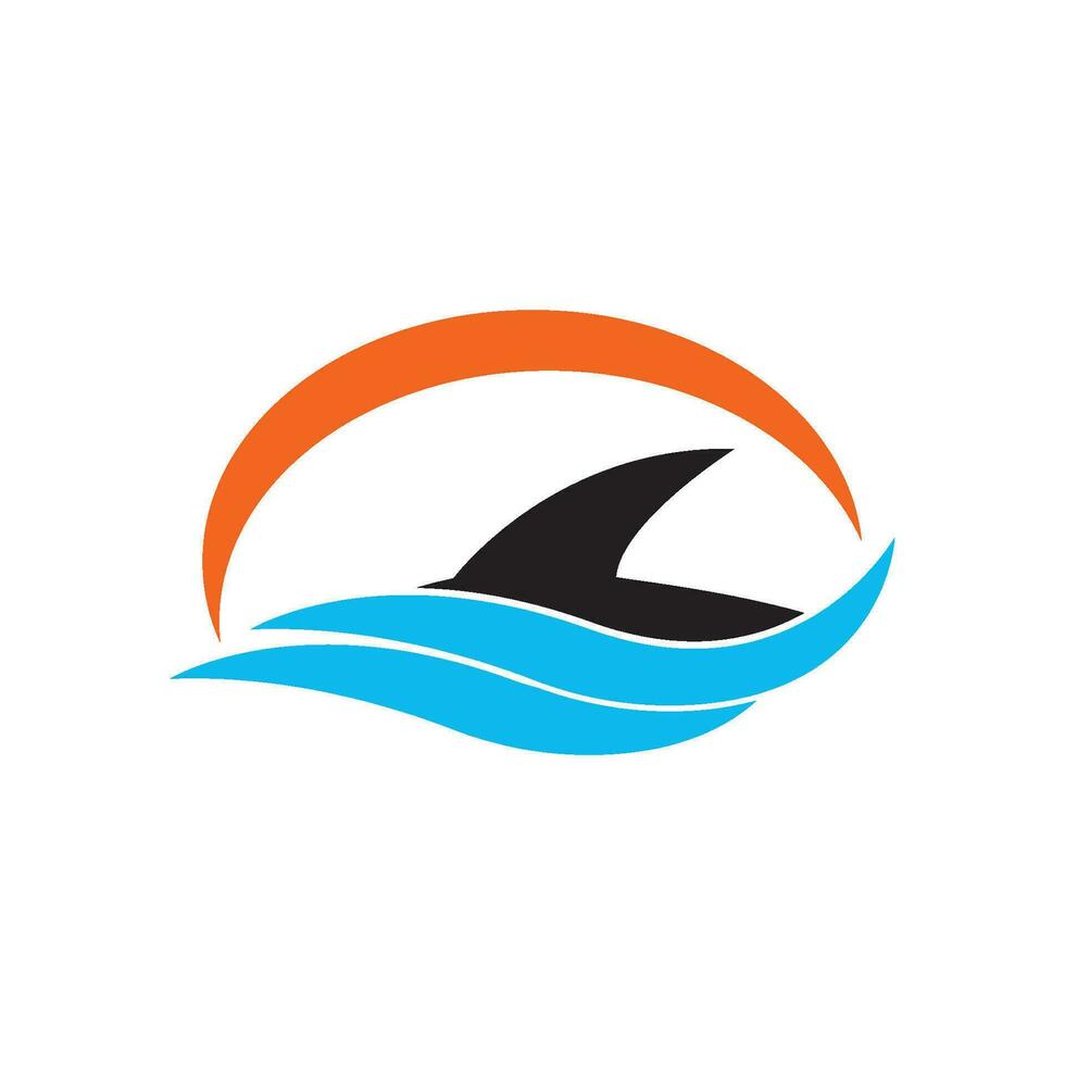 modelo de logotipo de barbatana de tubarão ícone ilustração vetorial design vetor